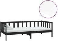 SHUMEE válenda s matrací 90 × 200 cm, masivní borové dřevo, černá, 3083628 - Postel