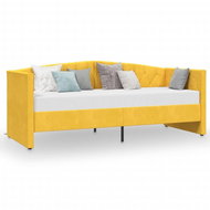 SHUMEE válenda s USB 90 × 200 cm, samet, žlutá, 337211 - Postel