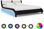 Shumee s LED světlem černobílý umělá kůže 120×200 cm, 280363 - Rám postele