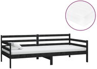 SHUMEE válenda s matrací 90 × 200 cm, masivní borové dřevo, černá, 3083583 - Postel