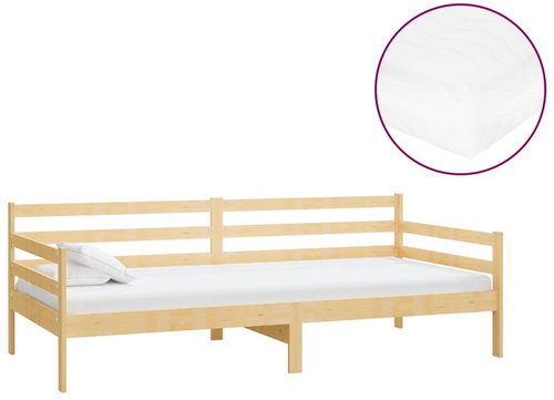 SHUMEE válenda s matrací 90 × 200 cm, masivní borové dřevo, 3083589 - Postel - Main image