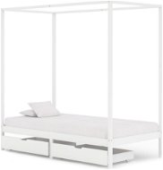 Shumee s nebesami 2 zásuvky biely masívna borovica 100 × 200 cm, 3060442 - Rám postele