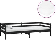 SHUMEE válenda s matrací 90 × 200 cm, masivní borové dřevo, černá 3083563 - Postel