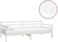 SHUMEE válenda s matrací 90 × 200 cm, masivní borové dřevo, bílá, 3083580 - Postel