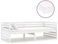 SHUMEE válenda s matrací 90 × 200 cm, masivní borové dřevo, bílá, 3083635 - Postel