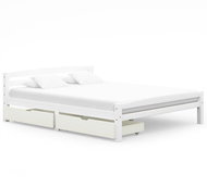 Shumee se 2 zásuvkami bílý masivní borovice 160×200 cm , 3060490 - Postel