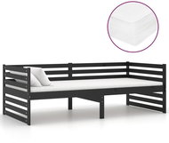 SHUMEE válenda s matrací 90 × 200 cm, masivní borové dřevo, černá, 3083648 - Postel