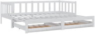 SHUMEE výsuvná válenda 2× (90 × 200) cm, masivní borovice, bílá, 3083705 - Postel