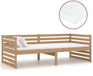 SHUMEE válenda s matrací 90 × 200 cm, masivní borové dřevo, medově hnědá, 3083637 - Postel