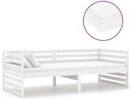 SHUMEE válenda s matrací 90 × 200 cm, masivní borové dřevo, bílá, 3083640 - Postel