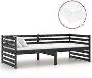 SHUMEE válenda s matrací 90 × 200 cm, masivní borové dřevo, černá, 3083638 - Postel