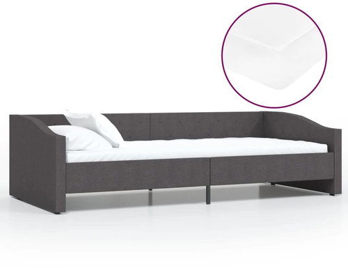 SHUMEE válenda s matrací a USB 90 × 200 cm, textil, tmavě šedá, 3080416 - Postel - Main image