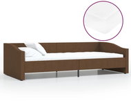 SHUMEE válenda s matrací a USB 90 × 200 cm, textil, tmavě hnědá, 3080420 - Postel