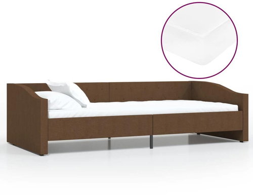 SHUMEE válenda s matrací a USB 90 × 200 cm, textil, tmavě hnědá, 3080420 - Postel - Main image