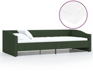 SHUMEE válenda s matrací a USB 90 × 200 cm, textil, tmavě zelená, 3080421 - Postel