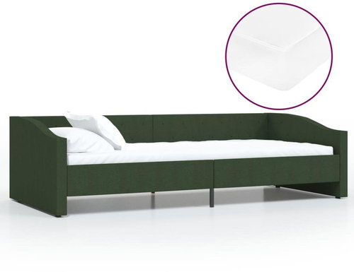 SHUMEE válenda s matrací a USB 90 × 200 cm, textil, tmavě zelená, 3080421 - Postel - Main image