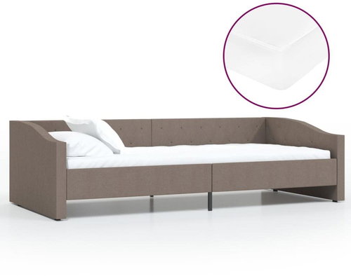 SHUMEE válenda s matrací a USB 90 × 200 cm, textil, taupe, 3080423 - Postel - Main image