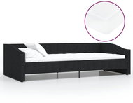 SHUMEE válenda s matrací a USB 90 × 200 cm, textil, černá, 3080417 - Postel