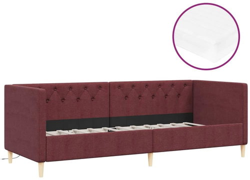 SHUMEE válenda s matrací a USB 90 × 200 cm, textil, fialová, 3080452 - Postel - Main image