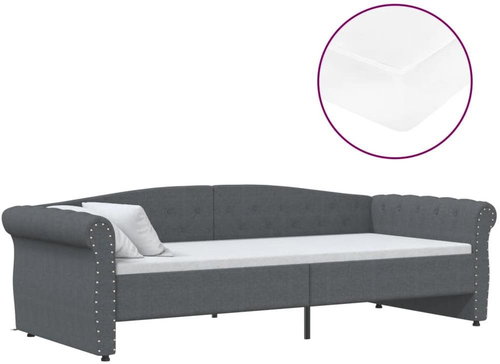 SHUMEE válenda s matrací a USB 90 × 200 cm, textil, tmavě šedá, 3080386 - Postel - Main image
