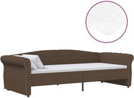 SHUMEE válenda s matrací a USB 90 × 200 cm, textil, hnědá, 3080389 - Postel