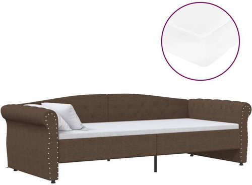 SHUMEE válenda s matrací a USB 90 × 200 cm, textil, hnědá, 3080389 - Postel - Main image