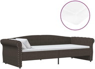 SHUMEE válenda s matrací a USB 90 × 200 cm, textil, tmavě hnědá, 3080390 - Postel