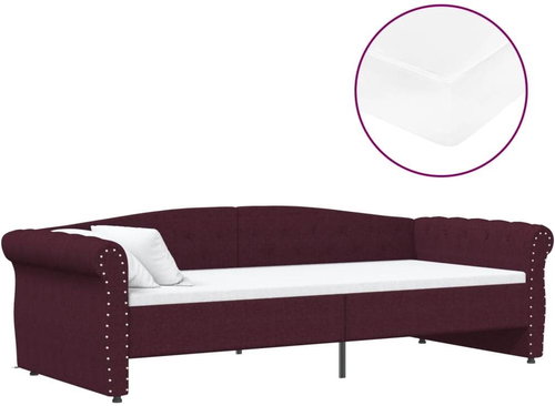 SHUMEE válenda s matrací a USB 90 × 200 cm, textil, fialová, 3080392 - Postel - Main image