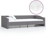 SHUMEE válenda s matrací a USB 90 × 200 cm, textil, světle šedá, 3080405 - Postel