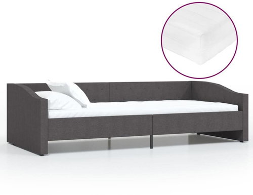 SHUMEE válenda s matrací a USB 90 × 200 cm, textil, tmavě šedá, 3080406 - Postel - Main image