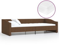 SHUMEE válenda s matrací a USB 90 × 200 cm, textil, hnědá, 3080409 - Postel