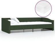 SHUMEE válenda s matrací a USB 90 × 200 cm, textil, tmavě zelená, 3080411 - Postel