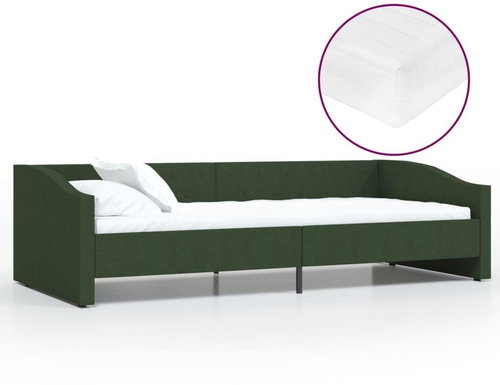SHUMEE válenda s matrací a USB 90 × 200 cm, textil, tmavě zelená, 3080411 - Postel - Main image
