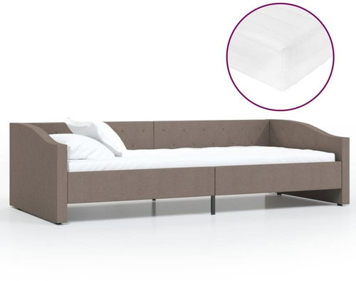 SHUMEE válenda s matrací a USB 90 × 200 cm, textil, taupe, 3080413 - Postel - Main image