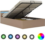 Shumee s LED a úložištěm cappuccino umělá kůže 120x200 cm , 285560 - Rám postele