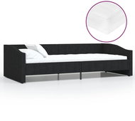 SHUMEE válenda s matrací a USB 90 × 200 cm, textil, černá, 3080407 - Postel