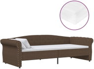 SHUMEE válenda s matrací a USB 90 × 200 cm, textil, hnědá, 3080379 - Postel