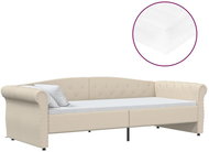 SHUMEE válenda s matrací a USB 90 × 200 cm, textil, krémová, 3080384 - Postel