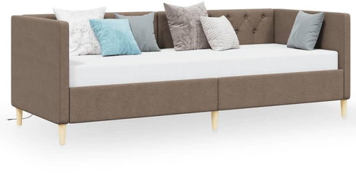 Shumee válenda s matrací a USB taupe textil 90×200 cm, 3080463 - Postel - Main image
