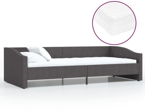 SHUMEE válenda s matrací a USB 90 × 200 cm, textil, tmavě šedá, 3080426 - Postel - Main image