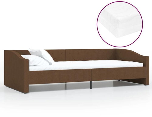 SHUMEE válenda s matrací a USB 90 × 200 cm, textil, tmavě hnědá, 3080430 - Postel - Main image