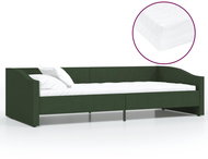 SHUMEE válenda s matrací a USB 90 × 200 cm, textil, tmavě zelená, 3080431 - Postel