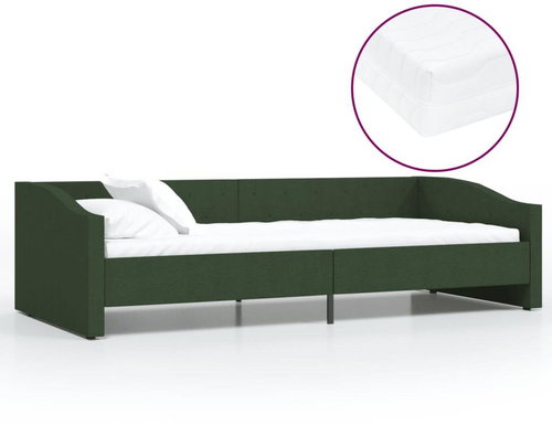 SHUMEE válenda s matrací a USB 90 × 200 cm, textil, tmavě zelená, 3080431 - Postel - Main image