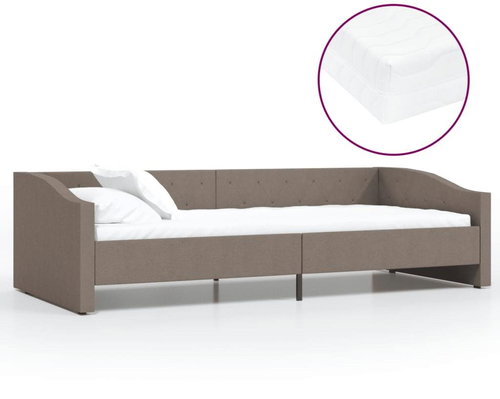SHUMEE válenda s matrací a USB 90 × 200 cm, textil, taupe, 3080433 - Postel - Main image