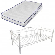 SHUMEE denní postel s matrací 90 × 200 cm, kov, bílá, 270584 - Postel