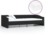 SHUMEE válenda s matrací a USB 90 × 200 cm, textil, černá, 3080427 - Postel