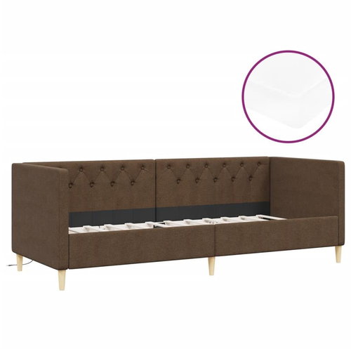 SHUMEE válenda s matrací a USB 90 × 200 cm, textil, tmavě hnědá, 3080460 - Postel - Main image