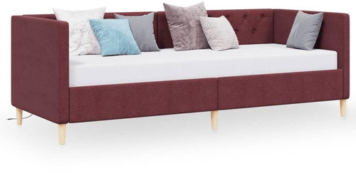 SHUMEE válenda s matrací a USB 90 × 200 cm, textil, fialová, 3080462 - Postel - Main image