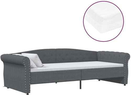 SHUMEE válenda s matrací a USB 90 × 200 cm, textil, tmavě šedá, 3080396 - Postel - Main image