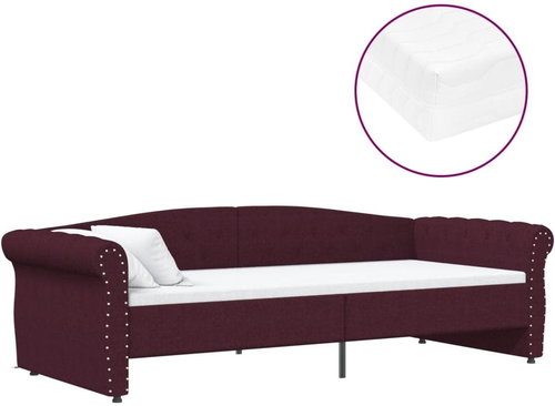 SHUMEE válenda s matrací a USB 90 × 200 cm, textil, fialová, 3080402 - Postel - Main image